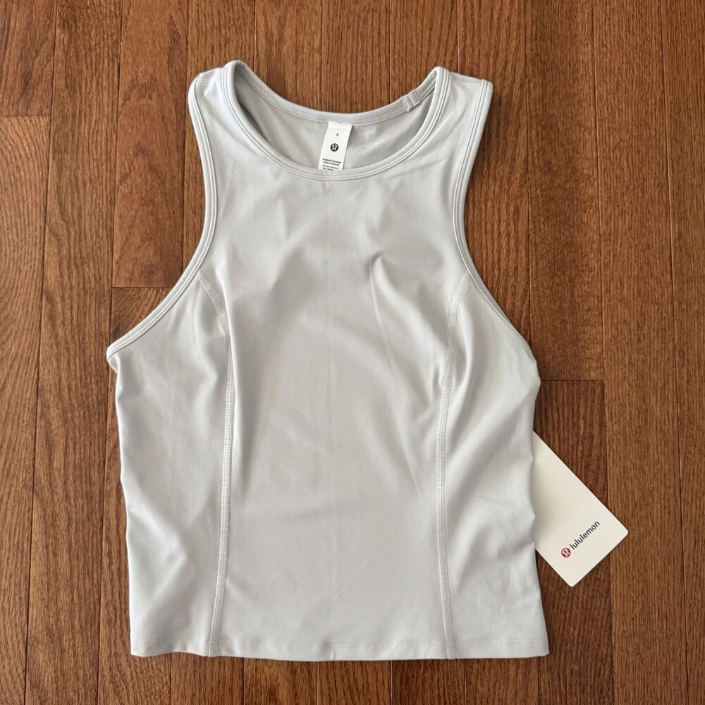 Lululemon Nulux Racerback Cropped Run Tank Women’s 6 Vapor Gray Lightweight NWT
